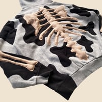 Image 6 of REWORKED NIKE FLOW 3D PUFF SKELETON GREY MISTY HOODIE SIZE LARGE 