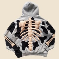 Image 7 of REWORKED NIKE FLOW 3D PUFF SKELETON GREY MISTY HOODIE SIZE LARGE 