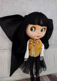 Image 4 of Beautiful Black Satin Bow for Blythe!