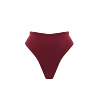 Image 1 of BURGUNDY HIGH THONG BOTTOM