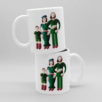 Keramiktasse Familie Grün