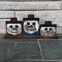 Image 2 of Reversible Pumpkin/Snowman Wooden Decoration