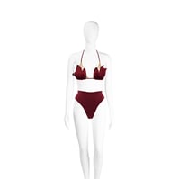 Image 4 of BURGUNDY LILLY MESH BIKINI BRA