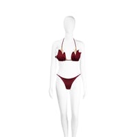 Image 5 of BURGUNDY LILLY BIKINI BOTTOM