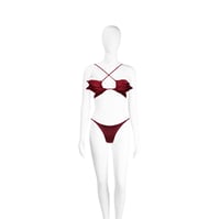 Image 4 of BURGUNDY LILLY BIKINI BOTTOM