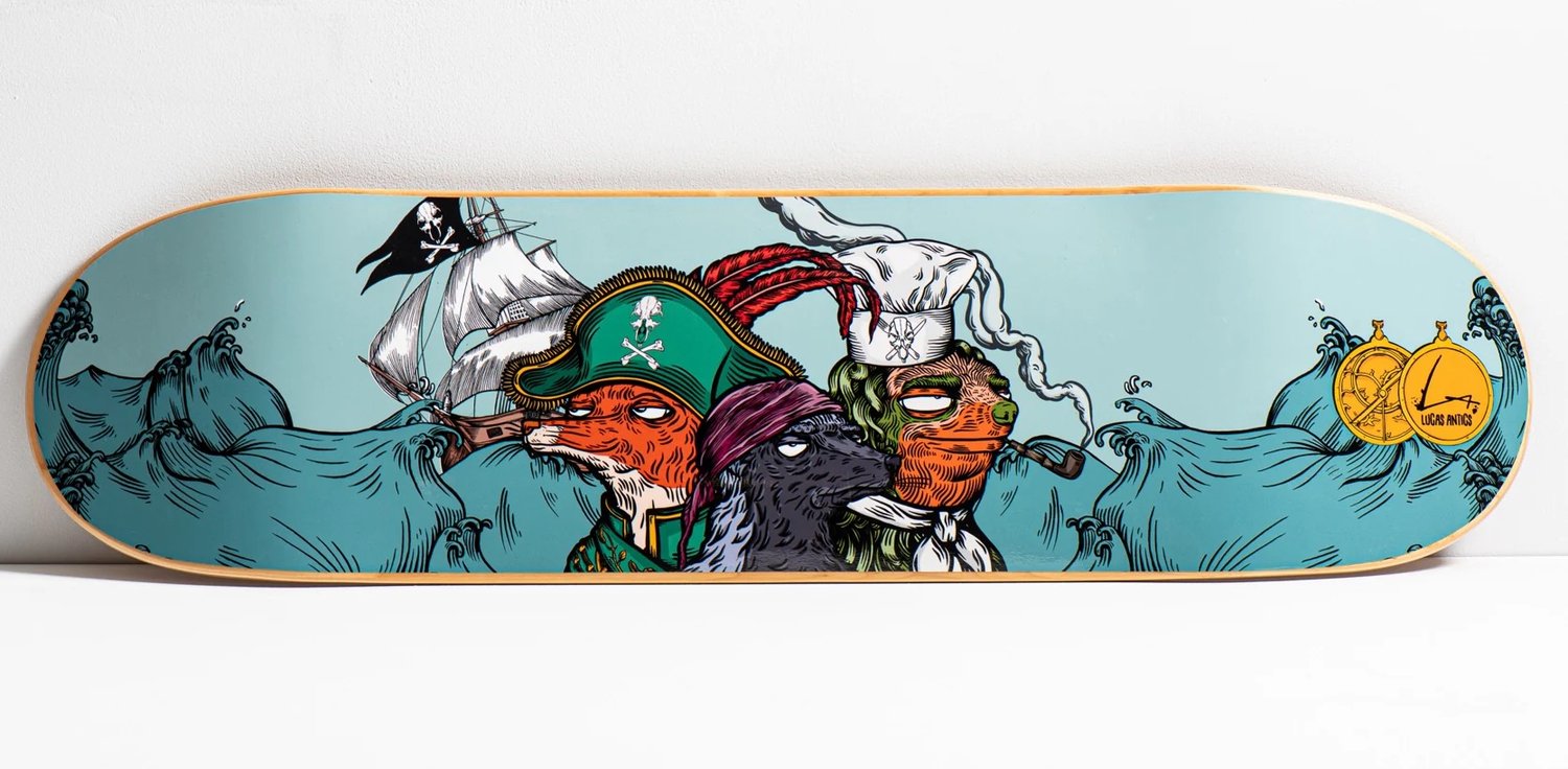 Image of The Picaroons Crew  Skate Deck 8.5" Maple deck in 7 Ply. 