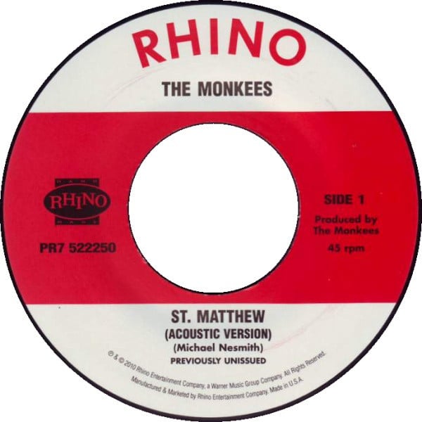 The Monkees – St. Matthew / Lady's Baby 7" VINYL, NEW 1000 LTD ED