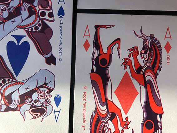 Image of Aces riso postcards