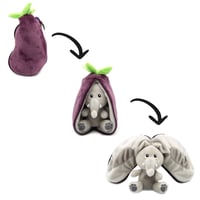 Image 2 of Peluche Velvet l'éléphant/aubergine - Flipetz