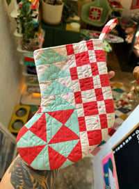 Image 1 of Handmade Quilted Mini Stocking #3