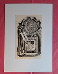 Image 2 of Original Drawing - QV11 - A roaring fire