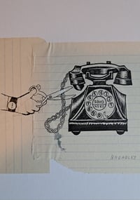Image 1 of Original Drawing - QV 16 - Fine Print (Telephone)