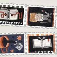 Image 1 of Dark Library Stamp Washi Tape