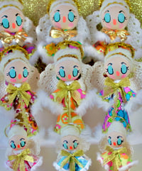 Image 4 of ✨LAST FEW✨ Retro Beehived Angel Christmas Decorations - Miniature Size