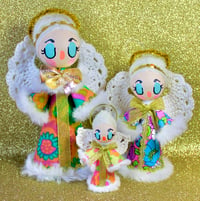 Image 5 of ✨LAST FEW✨ Retro Beehived Angel Christmas Decorations - Miniature Size