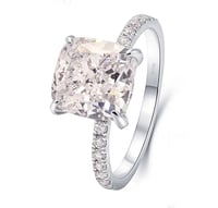 Image 1 of Alaia Square Cushion Cut 5 Carat Lab Diamond Ring