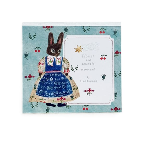 Image of Cozyca - Aiko Fukawa Memo Pad - Flowers & Animals