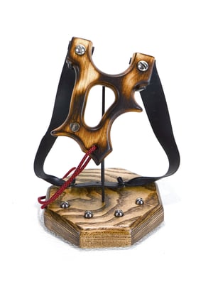 Image of Sling Shot Display Stand, Catapult Wooden Stand, Holder for Sling Shot, Handmade Table Stand