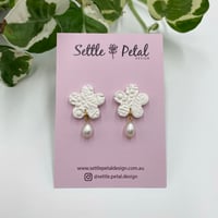 Flower Studs with Freshwater Pearl