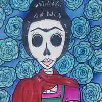 Image 2 of Day Of The Dead Frida Drawing 