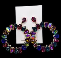 Image 1 of Multicolor Crystal Gem Earrings 