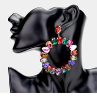 Image 2 of Multicolor Crystal Gem Earrings 