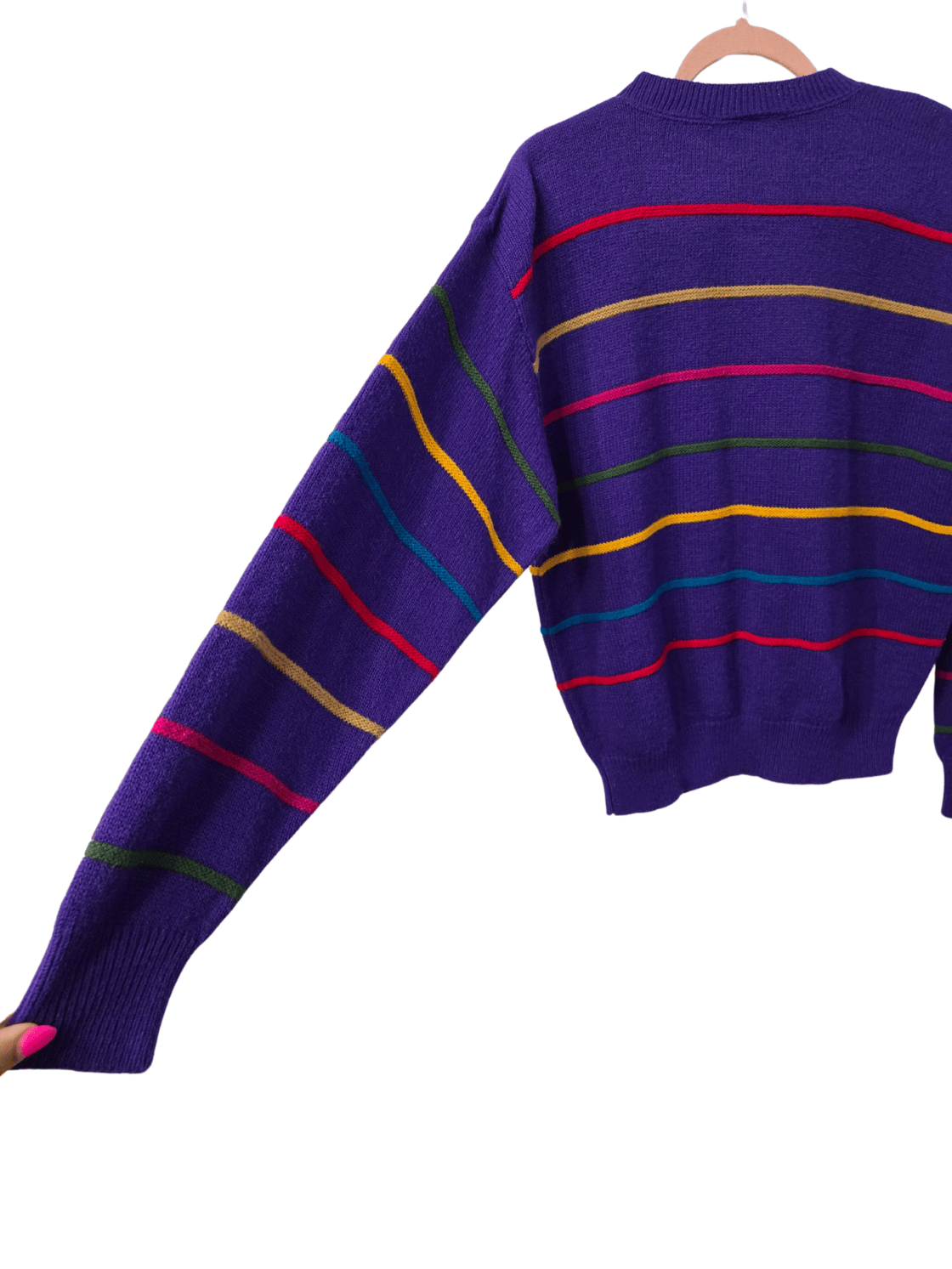 Image of Southern Lady Colorful Stripe Sweater 