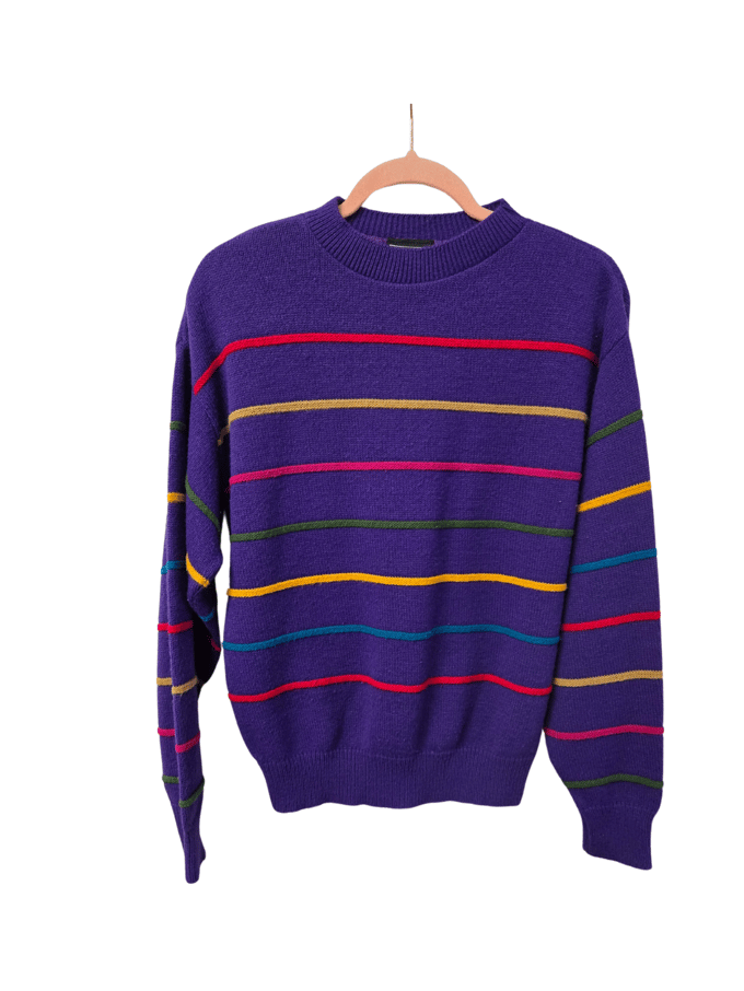 Image of Southern Lady Colorful Stripe Sweater 