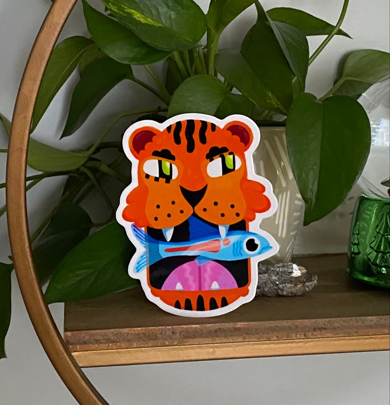 Big Ol’ Tiger — vinyl sticker Image 2
