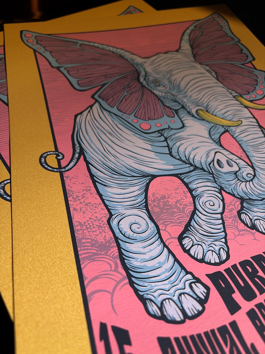 15TH ANNUAL PURPLE PACHYDERM PARTY POSTER -NOR CAL, 2024 - GOLD  EDITION