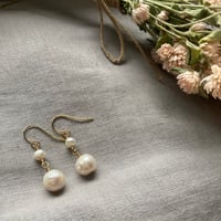 Image 2 of Natural White Freshwater Pearl Drop Earring 14k Gold Filled