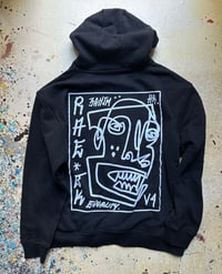 Image 2 of RAE BK • HIGH NECK BLACK HOODIE