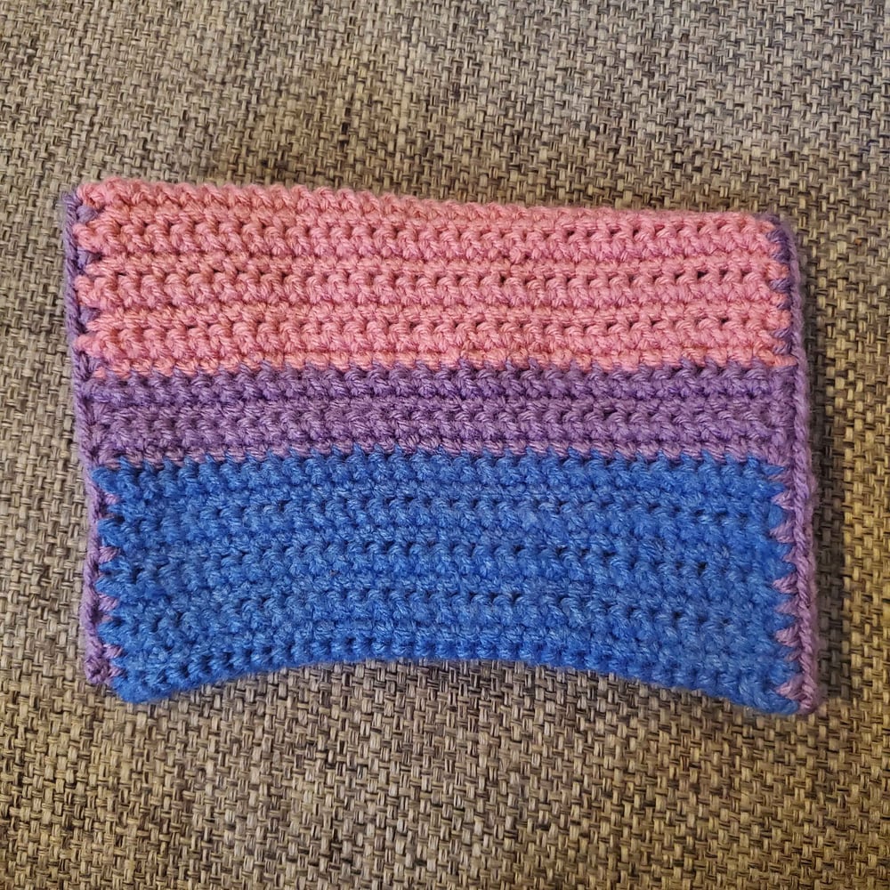 Image of Bi Pride Flag Crochet Bag