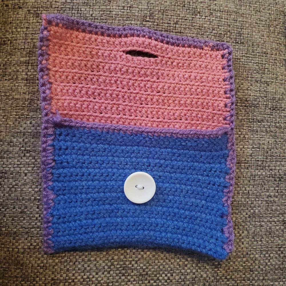 Image of Bi Pride Flag Crochet Bag