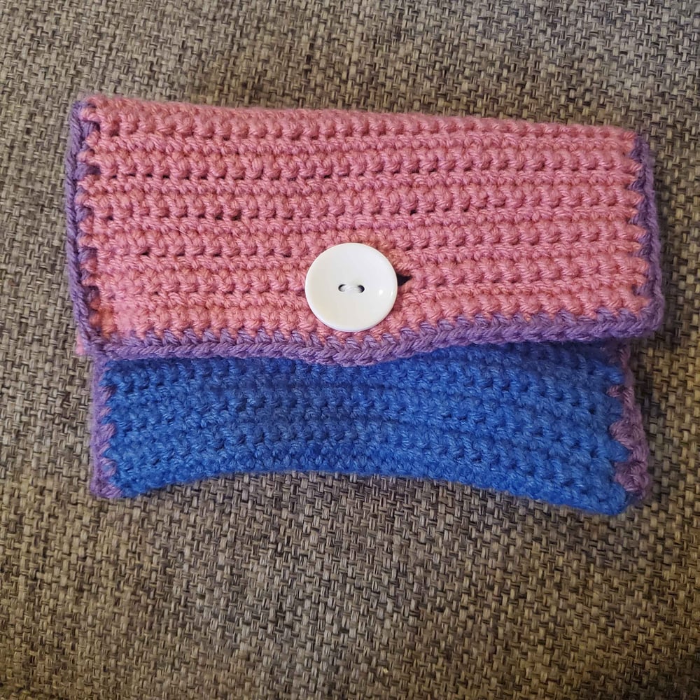 Image of Bi Pride Flag Crochet Bag