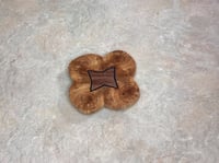 Image 1 of Wooden Cloverleaf Trivet of Oak, Ash and Dark Walnut with an Epoxy Center, Hot plate