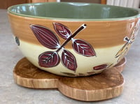 Image 3 of Wooden Cloverleaf Trivet of Oak, Ash and Dark Walnut with an Epoxy Center, Hot plate