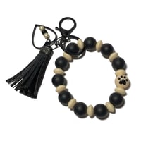 Image 2 of Wristlet Silicone Key chain adorned with hand made Tassel & Charms by Lazy Hound Gifts