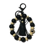 Image 7 of Wristlet Silicone Key chain adorned with hand made Tassel & Charms by Lazy Hound Gifts