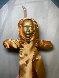 Image 2 of Gold Good Luck Voodoo Doll By Ugly Shyla 