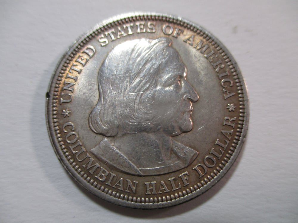 World's Columbian 1893 Commemorative Half Dollar, Light Peripheral Toning