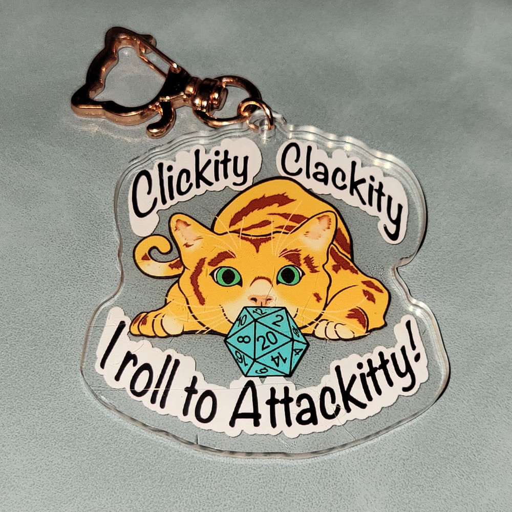 Image of Attack-kitty keychain
