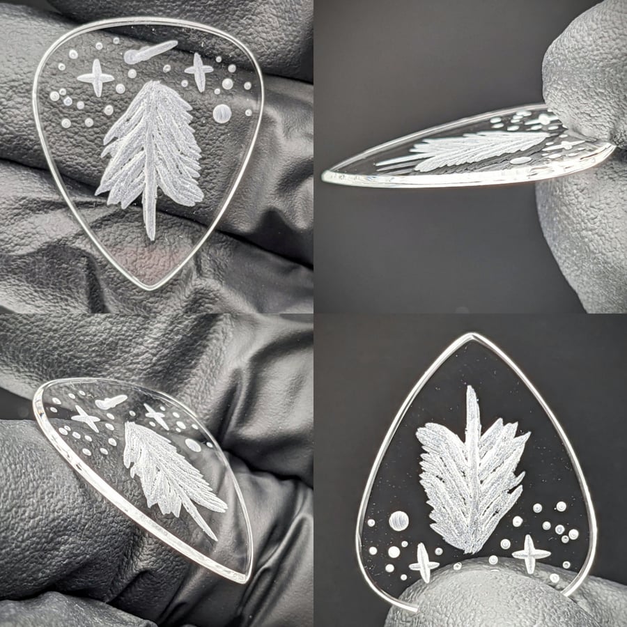 Image of Carved Glass Guitar Pick 