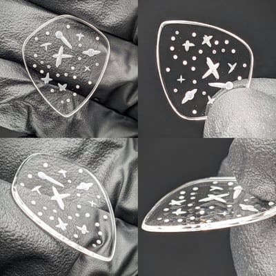 Image of Carved Glass Guitar Pick 