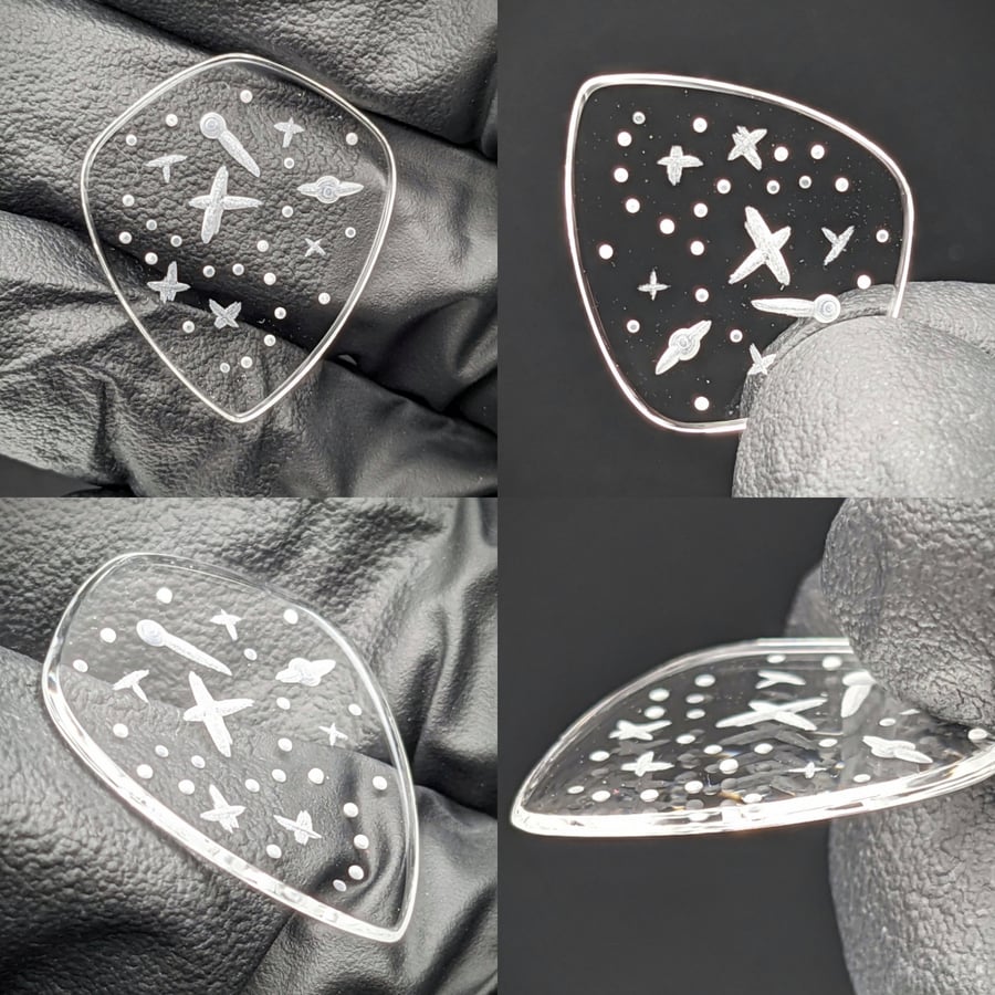 Image of Carved Glass Guitar Pick 