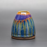 Image 2 of Vert/Purple Hoops - Small Vase