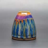 Image 1 of Vert/Purple Hoops - Small Vase