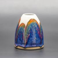 Image 2 of Blue Rainbow/Rust Arches - Small Vase