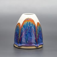 Image 3 of Blue Rainbow/Rust Arches - Small Vase