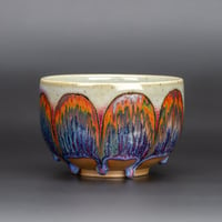 Image 2 of Deep Blue Rust Arches - Large Teabowl